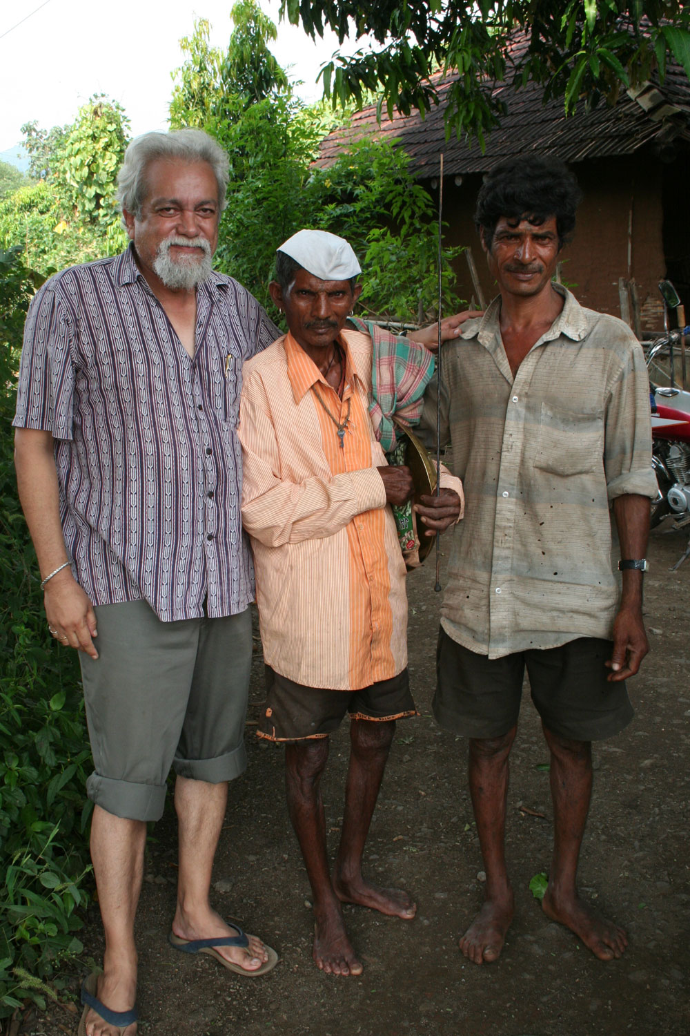 With Baijubhai the thali player and singer of sacred Dangi songs